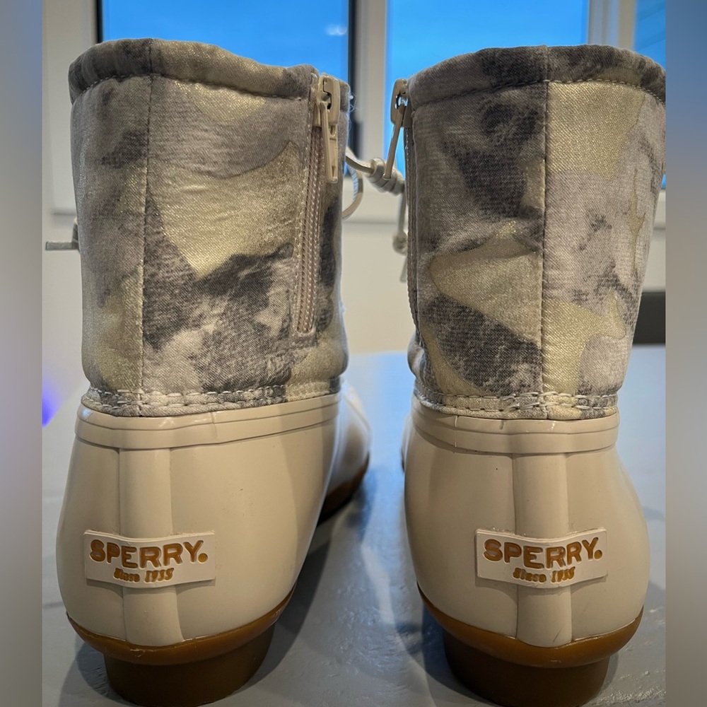 Sperry Saltwater Duck Boots Metallic Camo Waterproof Women’s 5 - Picture 6 of 9